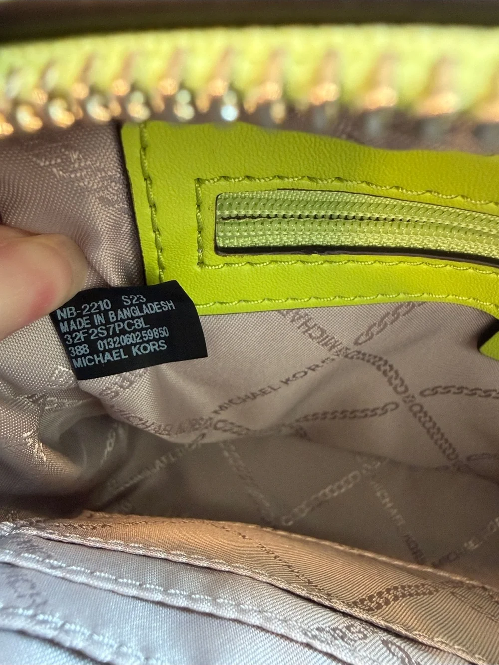 NWT Michael Kors Lime Green MK Logo Crossbody Bag